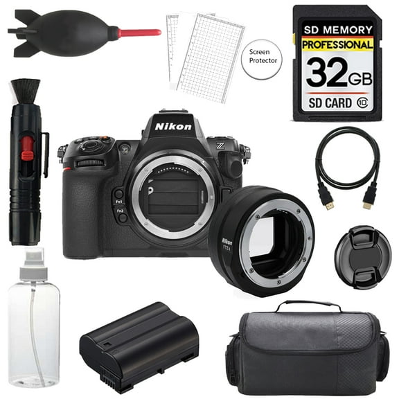 Nikon Z8 Mirrorless Digital Camera (Body) w/  FTZ II Mount Adapter  32GB   Bag  Screen Protector- Basic Kit (International Version)
