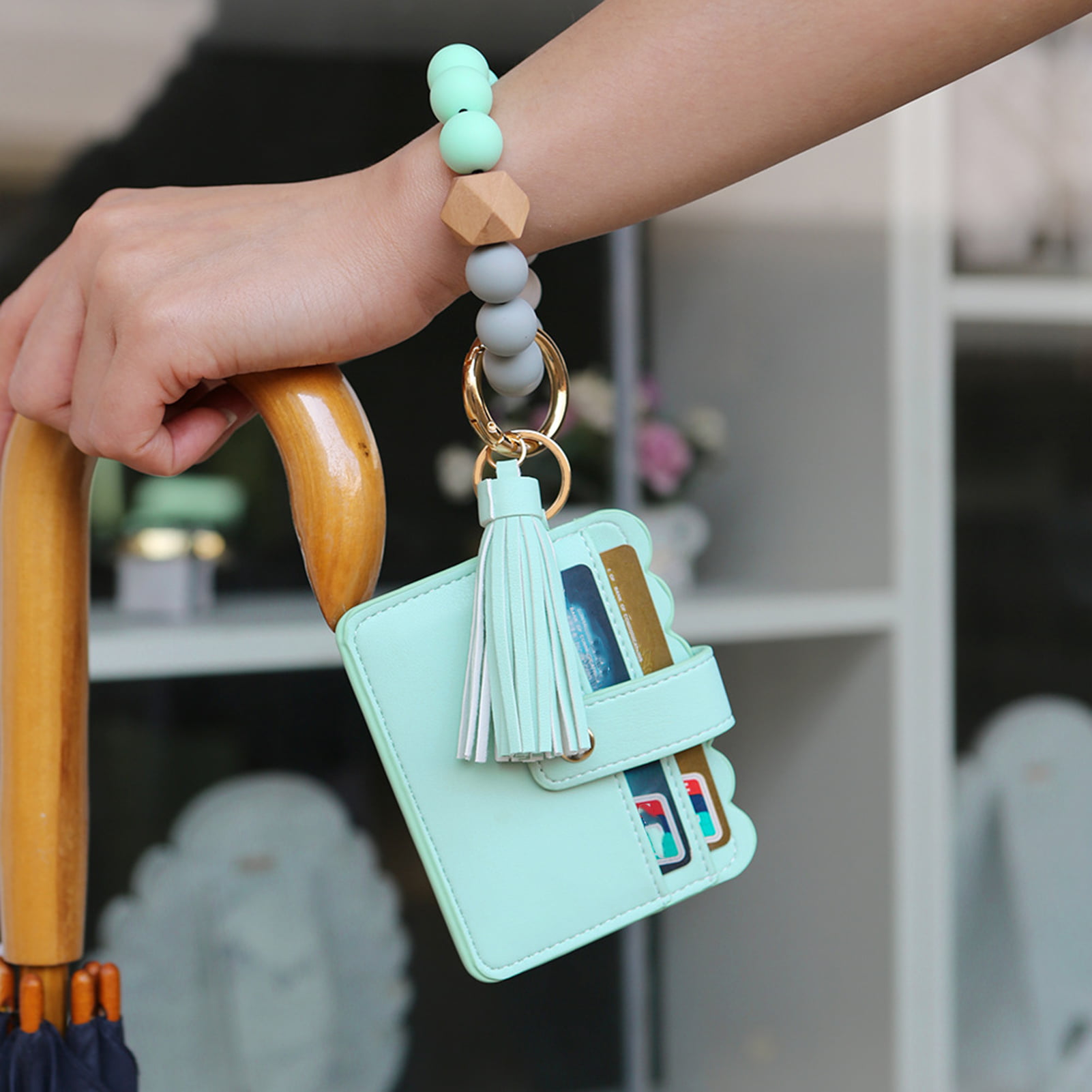 Ladies Wristlet Holder Purse Bracelet Key with Tassel | eBay
