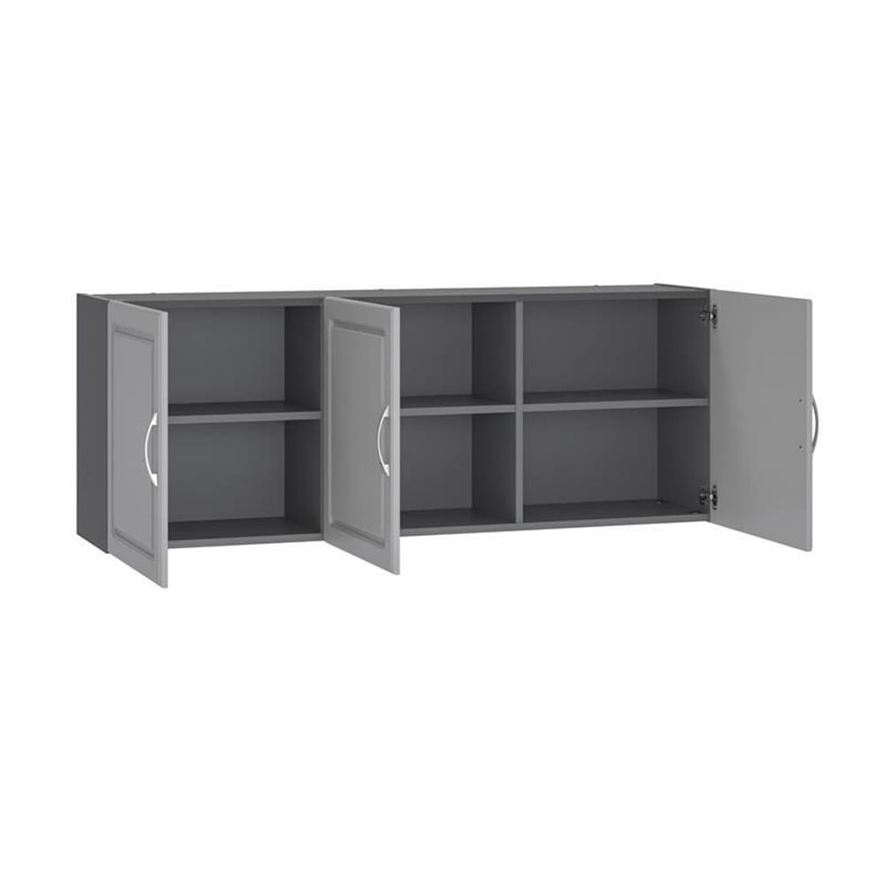 Pemberly Row Contemporary Transitional 54" Wall Cabinet in Gray