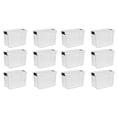 thumbnail image 1 of Sterilite 30 Quart Clear Plastic Storage Bin w/White Latch Lid, (12 Pack), 1 of 11