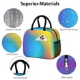 thumbnail image 4 of Insulated Lunch Bag for Women, Floral Print Oxford Fabric Lunch Box, Leakproof Thermal Cooler Tote for Work, School & Picnic, Neon Cyberpunk Print, 4 of 5