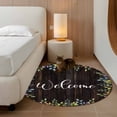 thumbnail image 3 of Welcome Leaf Round Area Rug 4 FT, Non Slip Indoor Outdoor Rug, Pastoral Summer Botanical Wooden Brown Washable Soft Circular Carpet Non-Shedding Floor Mat for Coffee Table Nursery Foyer Balcony, 3 of 8