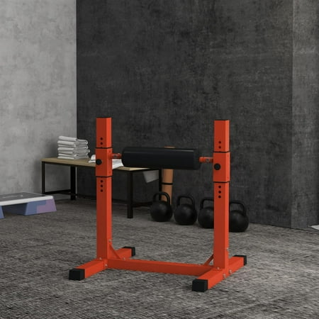 Demifill Bulgarian Split Squat Stand - Red, Single Leg Squat Equipment with 12-Level Adjustable Squat Roller for Lower Body Training