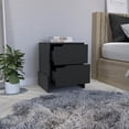 thumbnail image 3 of Depot EShop Haines 2-Drawer Engineered Wood Nightstand in Black, 3 of 5