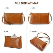 Kattee Leather Crossbody Bags for Women Trendy, Small Shoulder Purses and Handbags, Clutch Wristlet Wallet with 2 Straps