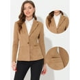 thumbnail image 2 of DARING DIVA Lapel Collar Long Sleeve Faux Suede Blazer 3XL Khaki, 2 of 5