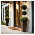 Tall Outdoor Planters Set of 2, 20 inch Large Tapered Square Planters