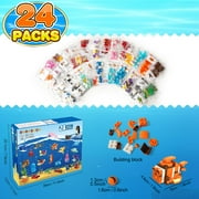 HogoKids 24 Pack Party Favors Building Set, 629pcs Marine Animals Blocks Toy for Kids Aged 6-12