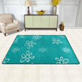 thumbnail image 2 of YFYANG Washable Non-Slip Rug, Cyan Spring Flowers Area Rug Doormats, Living Room Bedroom Carpet Mats, 36"x24", 2 of 7