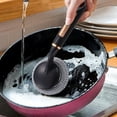 thumbnail image 6 of Dishwashing Brush, Steel Wool Dish Scrubber, Stainless Steel Dish Brush with Long Handle, for Cleaning Dishes, Cast Iron, Stock Pots, Pans, Griddles, Grills, 6 of 9