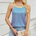 thumbnail image 5 of Women's Sleeveless Striped Tank Top Summer Fashion Color Block Shoulder Casual Comfortable Breathable Stretch Fit Tee, 5 of 8