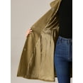 thumbnail image 5 of INSPIRE CHIC Women's Velvet A-Line Coat Double Breasted Stand Collar Mid-Length Winter Trench Coat S Khaki, 5 of 6
