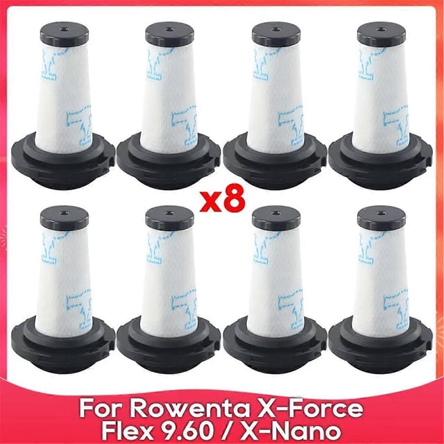 8pcs Washable Filter ZR009010 for Rowenta X-Force Flex 9.60 Aqua Allergy Animal / X-Nano Vacuum Clea
