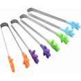 thumbnail image 3 of 4pcs Silicone Non-stick Stainless Steel Kitchen Tongs Barbecue Kitchen Grilling Turner (Random Color), 3 of 5