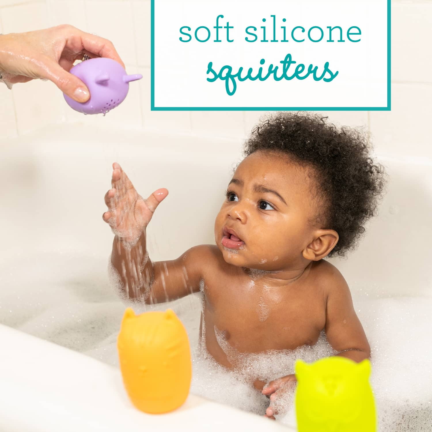 Infantino Clean Bath Silicone Squirters, for Babies 6-12 Months, Multicolor, 4-Pack
