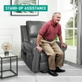 thumbnail image 2 of Tatiana Oversized Air Leather Power Lift Recliner Chair with Footrest. Reclining Chair with Remote Control, Premium Studded, 2 of 10