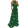 thumbnail image 2 of EGNMCR Robes d'Été Femmes Tendance 2024 Femmes Imprimé Tropical Dos Nu Robe Maxi Sans Manches Robe de Plage, 2 of 3