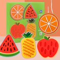 thumbnail image 2 of Large Fruit Animal Threading Board Children's Puzzle Toys Early Childhood Education Toy Kids Wooden Table Toy Game Gifts heqiyong LED, 2 of 2