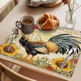 thumbnail image 3 of Placemat Set of 4 Watercolor Rooster Sunflower Placemats for Dining Table Floral Leaves Washable Table Mats for Kitchen and Party Decor Indoor & Outdoor Use, 3 of 8