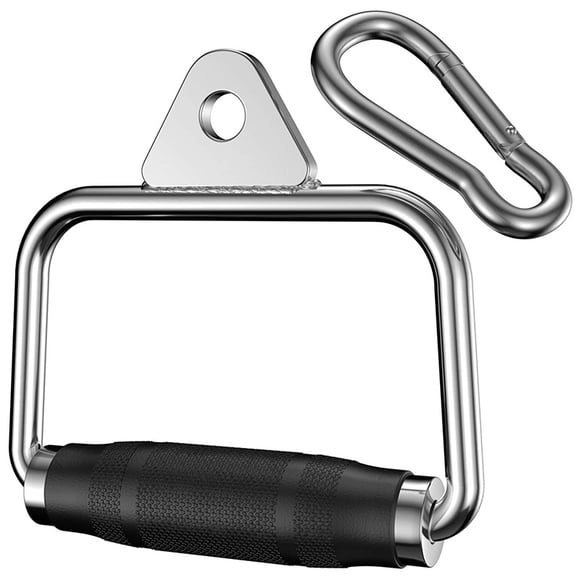 Pulldown Cable Machine Handles, Heavy Duty Triceps Biceps Press Down Cable Handle for Pulley Workouts Home Gym,1 * Tricep Pulldown Handles 1 * Carabiner,black & silver
