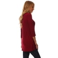 thumbnail image 2 of Women's Trendy Style 3/4 Sleeves Button Trim Solid Top, 2 of 4