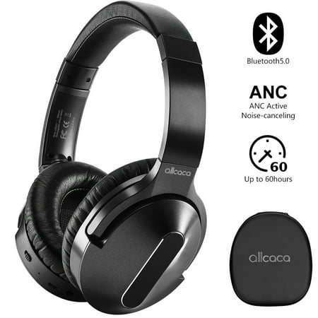 Active Noise Cancelling Headphones, Wireless Over Ear Bluetooth Headphones with 30H Playtime, Hi-Res Audio, Deep Bass, Memory Foam Ear Cups and Headband for Travel, Work,