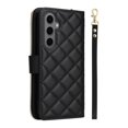 thumbnail image 3 of For Samsung Galaxy S24+ 5G Wallet Case Magnetic Flip Cover 9-Card Slots Zipper Pocket With Detachable Shoulder Strap And Wrist Strap,Black,For Galaxy S24+ (5G), 3 of 7