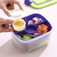 thumbnail image 5 of PPgejGEK Large Capacity Double Layer Lunch Box Portable Fruit Lunch Box With 4 Compartments Leak Proof Seasoning Box Removable Tray Lunch Box, 5 of 6