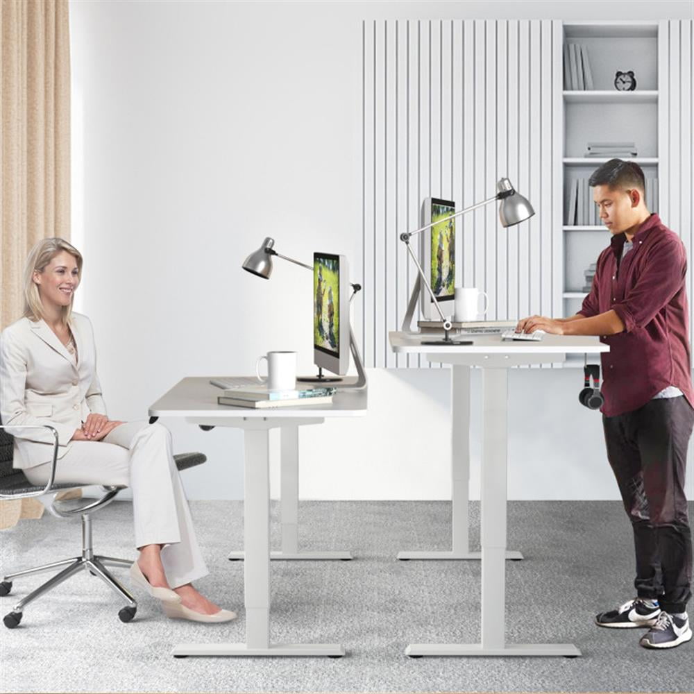 Demi Bonn Electric Height Adjustable Standing Desk with Memory Controller, Small Home Computer Desk Study Writing Table, White