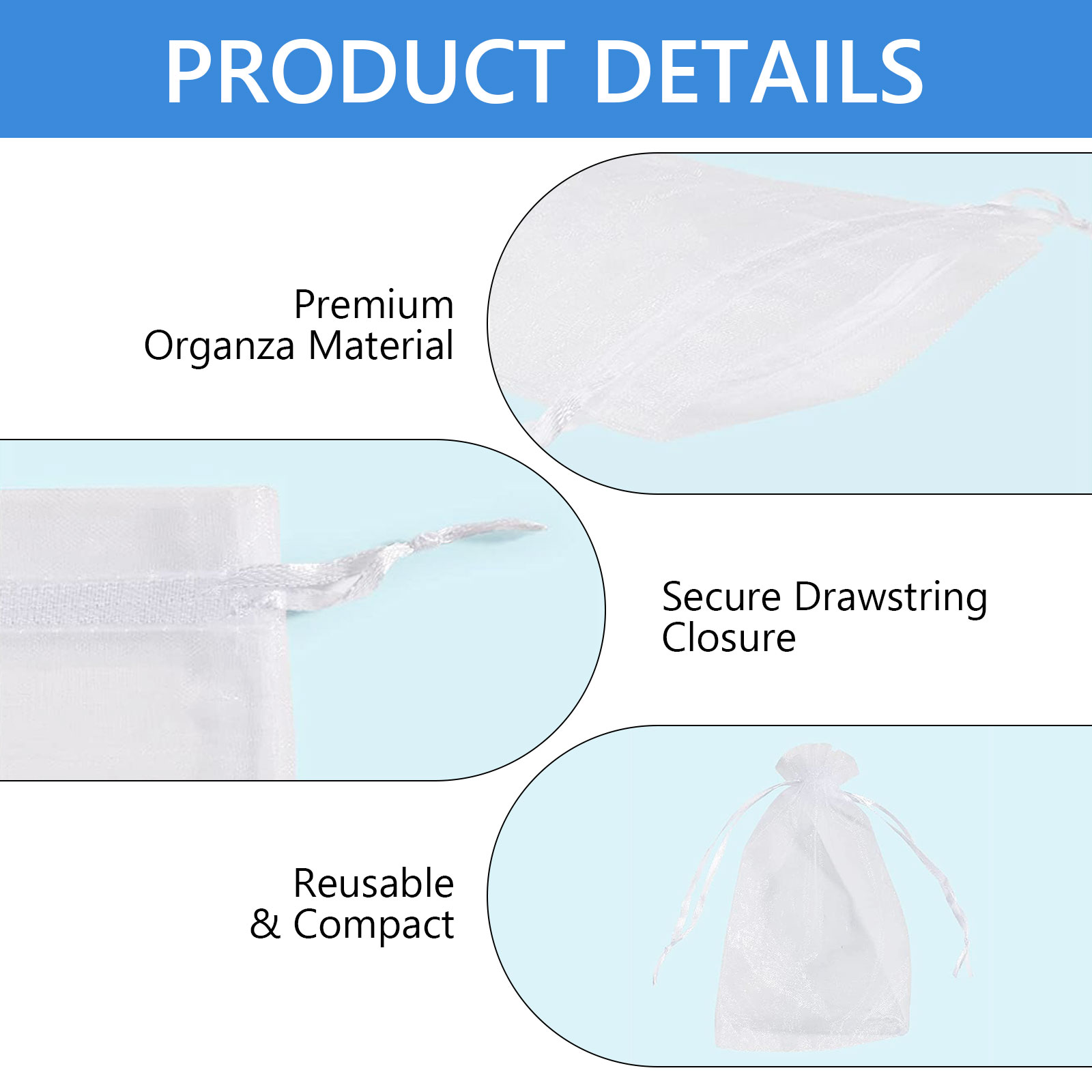 Tripumer Organza Drawstring Gift Bags, 100 Pack, 4x6 inch photo 5