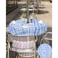 thumbnail image 5 of Outdoor Tablecloth with Umbrella Hole & Zipper, Blue Checkered Round Tablecloth 60 Inch, Watercolor Buffalo Plaid Blue Patio Table Cover Waterproof Table Cloth for Picnic/Party, 5 of 6