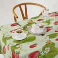 thumbnail image 2 of Strawberry Tablecloth, Summer Delicious Big Strawberries Rustic Farmhouse Flower Bee Print Table Cloth Cover for Party Dinning Kitchen Wedding Home Decor 60x102in, 2 of 6