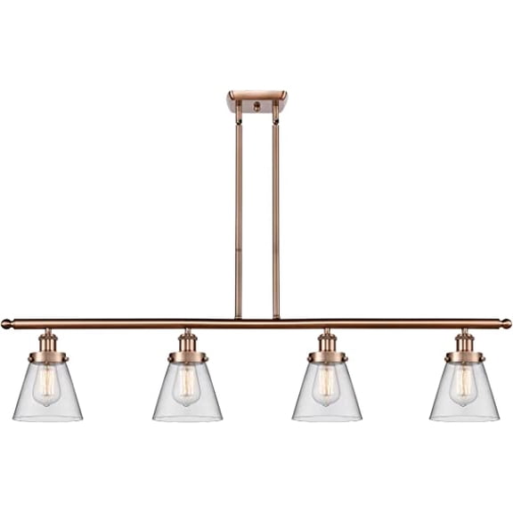 Innovations 916-4I-AC-G62-LED Small Cone 3 Light Island Light part of the Ballston Collection, Antique Copper