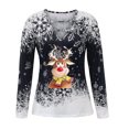 thumbnail image 4 of Camisas Navideñas Para Mujer Tops de Manga Larga Moda Con Cuello en V Empalme Irregular Suelto Odeerbi ODB198745, 4 of 4