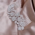 thumbnail image 2 of Bridal Wedding Flower Rhinestone Hair Comb Hair Accessories, 2 of 8