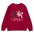 thumbnail image 4 of Kids Sweatshirts for Girls Round Neck Long Sleeve Hooded Sweatshirt Letter Print Loose Tunic Blouse Girls' Hoodies & Sweatshirts Red,4-5 Years, 4 of 4