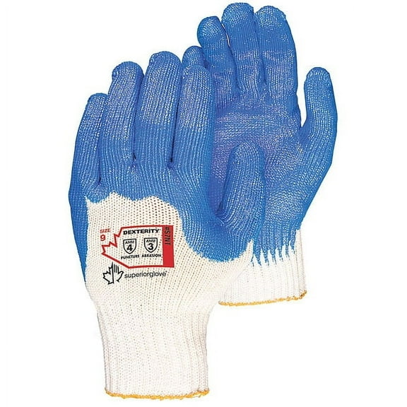 Superior Glove Knit Gloves,Blue/White,PK12 S7NT-10