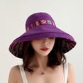thumbnail image 5 of Women Wide Brim Sun Hats Metal Wired Edge Summer UV Protection Beach Fishing Hat for Hiking Garden Travel Chin Strap, 5 of 5