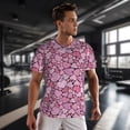 thumbnail image 3 of Wukai Sweet Heart Print Men's Short-Sleeved Mesh T-Shirt,Quick-Dry Short Sleeve Workout T-Shirt-Small, 3 of 8