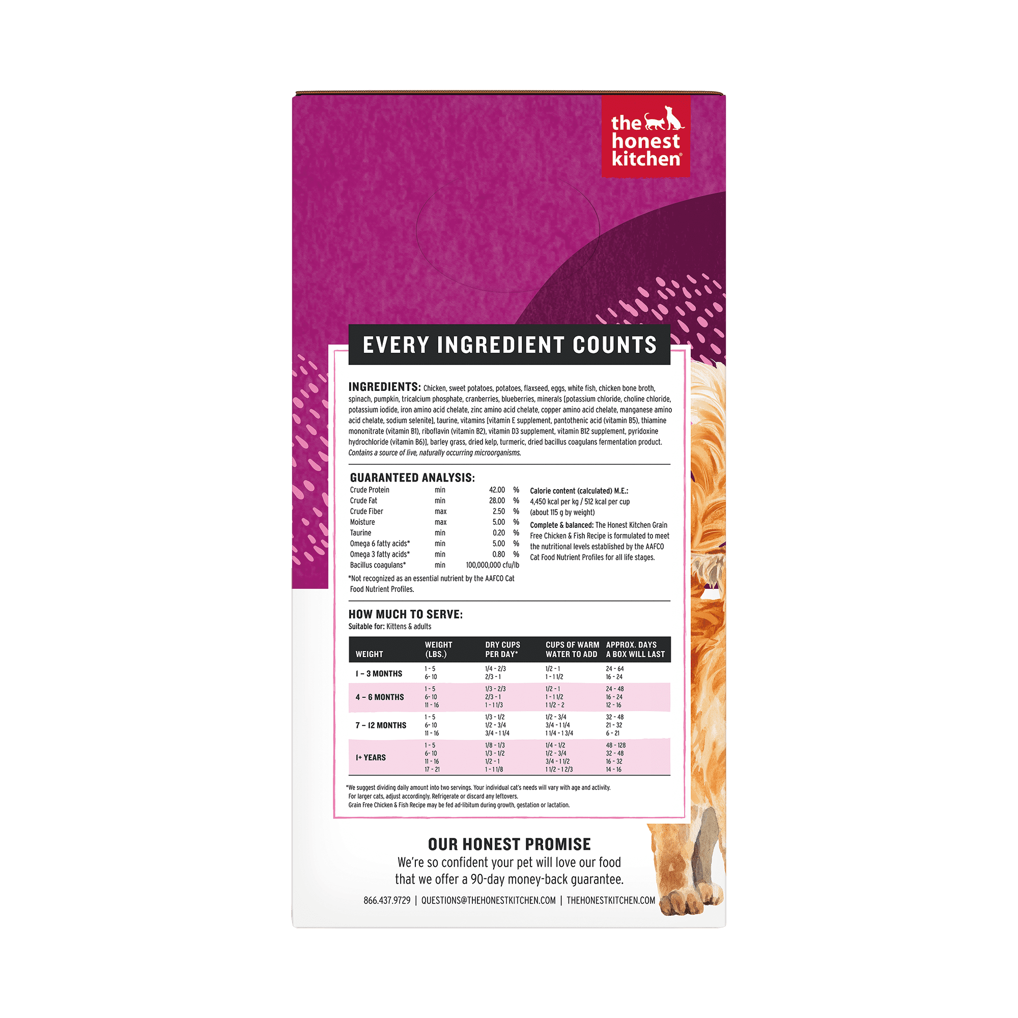 The Honest Kitchen Dehydrated Grain Free Chicken & Fish Cat Food, 4 lb Box
