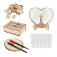 thumbnail image 2 of veasfak Guest Book Wedding with Wooden Hearts Unique Wedding Guest Book Frame with heart, 2 of 9