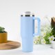thumbnail image 2 of Taza aislada con pajita, botella de agua de acero inoxidable de doble vacío para el hogar, la oficina o el automóvil, taza de café helado reutilizable, se mantiene caliente/fría durante horas (azul c, 2 of 5