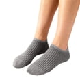 thumbnail image 2 of Ljudmp Women's Ribbed Knit Low-Cut Ankle Socks Soft Breathable Stretch No Show Socks Casual Cotton Socks for Sneakers Loafers Boat Light Ashy, 2 of 4