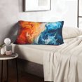 thumbnail image 5 of Plush Throw Pillow Covers, Red and Blue Waves Pillow Cases with Invisible Zipper, Breathable Microfiber Pillow Cases Standard Size for Sleeping Bedroom Sofa Living Room, 5 of 5