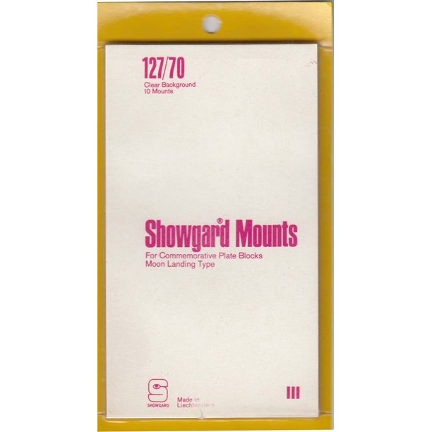 Showgard Stamp Mounts Clear Back, Precut Style, Size 127/70 Package