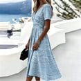 thumbnail image 6 of Summer Dresses for Women 2026 Short Sleeve Wrap V-Neck Modest Dresses A-Line Beach Vacation Dresses 2026, 6 of 7