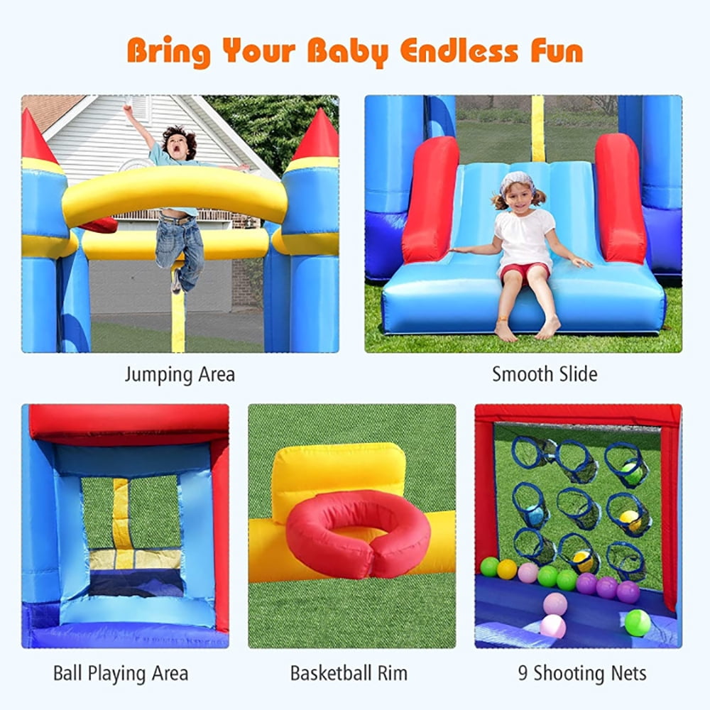 Aimee Lii Castle Slide Inflatable Bounce House with Ball Pit and Basketball Hoop, Kids Bounce House Aimee Lii Castle Slide Inflatable Bounce House with Ball Pit and Basketball Hoop, Kids Bounce House