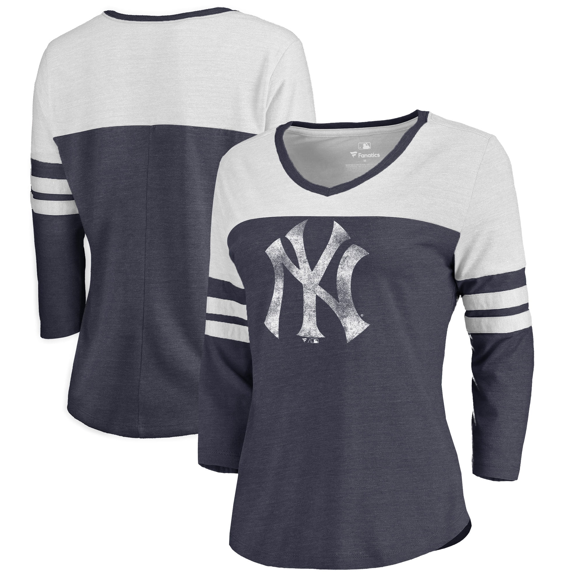 New York Yankees Fanatics Branded Women's Distressed Team Logo 3/4