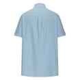 thumbnail image 3 of MIUOWANP Men's Short Sleeve Shirts Color Blocking Business Casual Lapel Button up T-shirt Size XL(10)Light Blue, 3 of 4