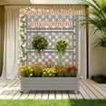 thumbnail image 3 of Fazzn Raised Garden Bed with Trellis, Large Outdoor Planter Trellis Box with Drainage Holes and Wheels for Climbing Plants.(Brown）, 3 of 5